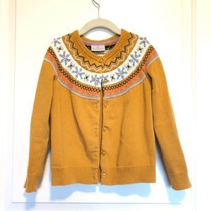 Hanna Andersson Yellow Fairest Isle Cardigan